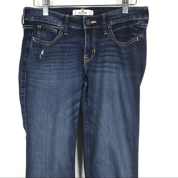 Hollister Distress Straight Jeans Size 3L Blue - Picture 2 of 7